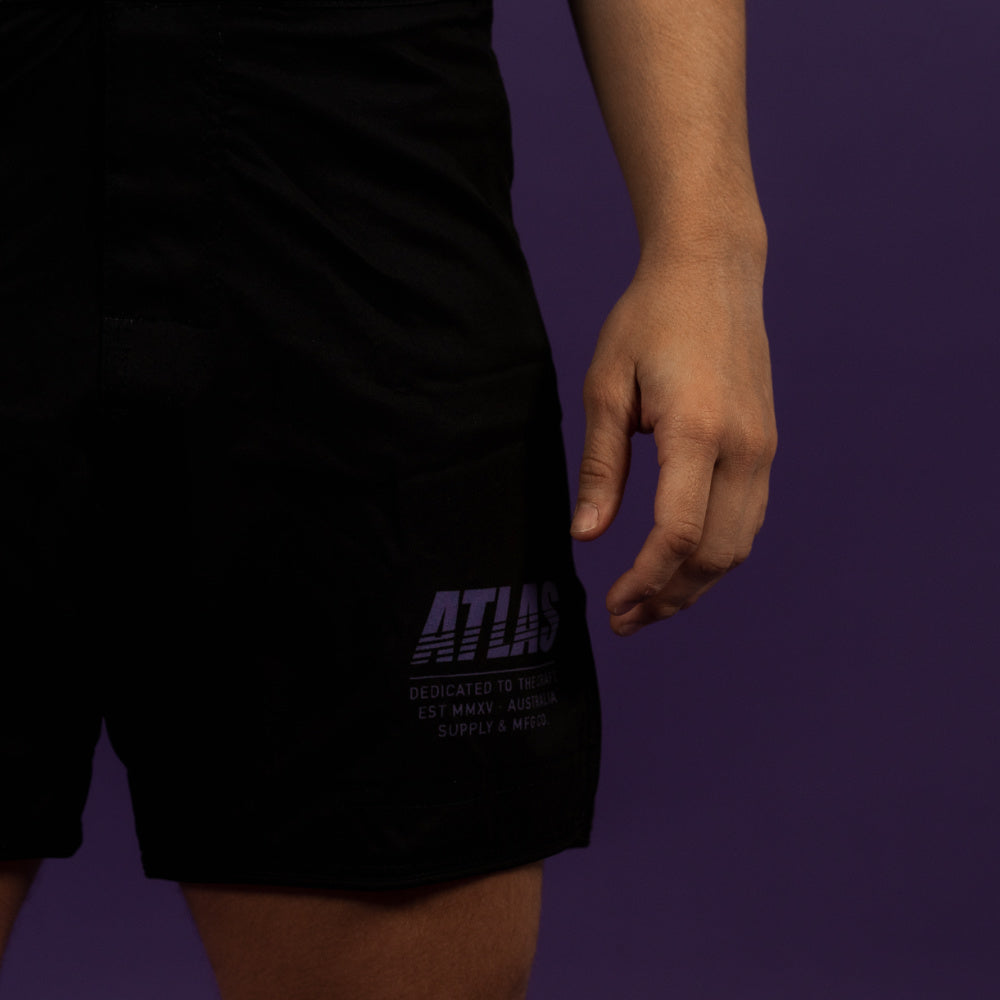 Splitter Shorts - Black / Purple